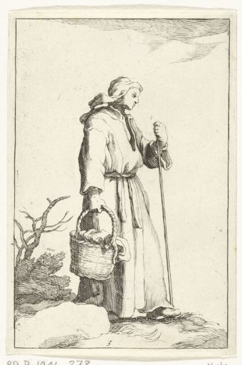 Young walking peasant woman