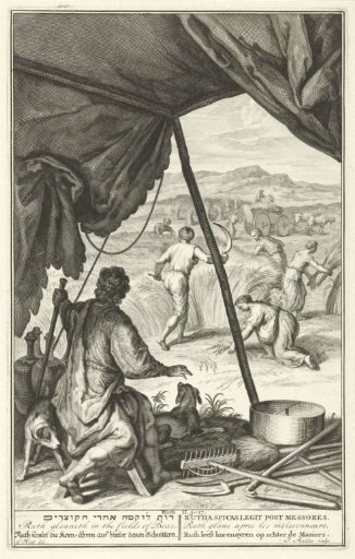 Ruth gleaning in the field of Boaz
