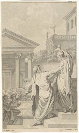 Flaminius is led away by his father