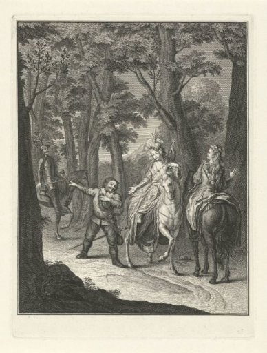 Sancho Greets a Duchess During the Hunt