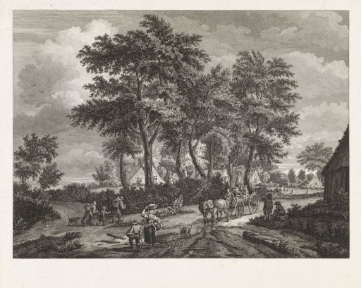 Country road at the edge of a village