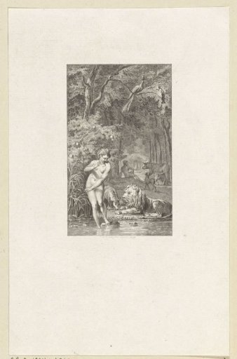 Young woman walking into the water