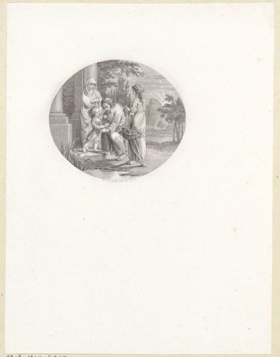 Lazarus receives a rose from the son of his gardener