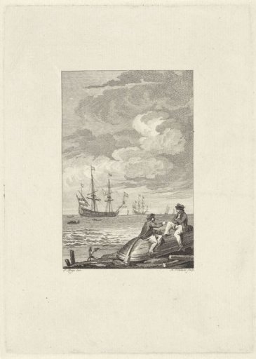 Two men in conversation on an overturned boat