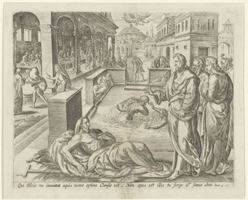 Christ heals a man at the Pool of Bethesda