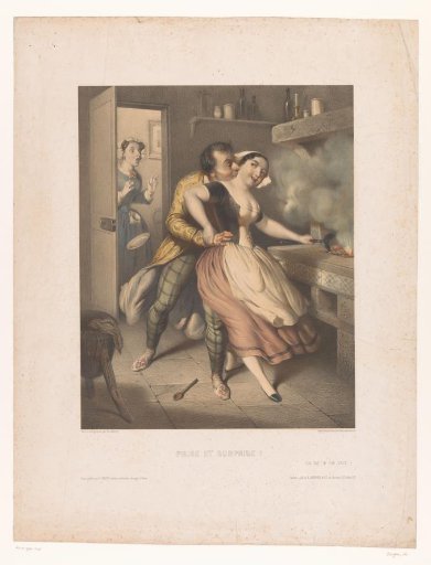 Man caught kissing the kitchen maid