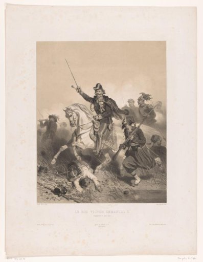 King Victor Emanuel II of Italy during the Battle of Palestro