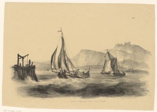 Three Sailing Boats on the Water near a Harbour