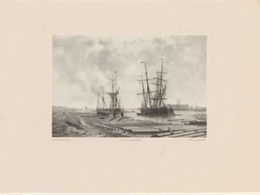 Sailing Ships at a Moored Raft
