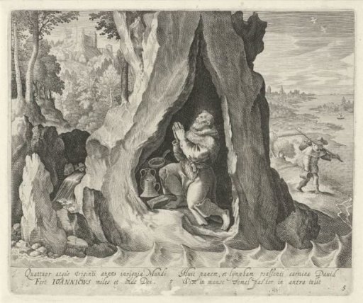Saint Johannicius of Bithynia as a hermit