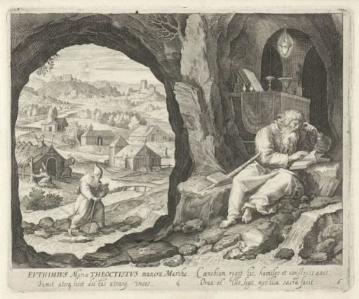 Saint Euthymius the Great and Saint Theoctistus Hegumen as hermits