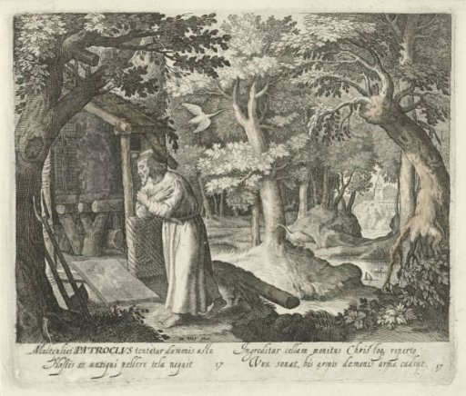 Saint Patroclus of Néris as a hermit