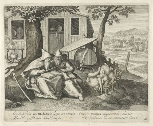 Saint Romualdus of Ravenna and Saint Marinus as a hermit