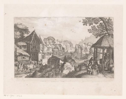 Village with winemakers and cattle