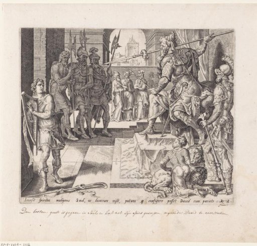 Saul Aims His Spear at David