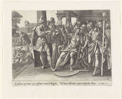 Ahithophel and Hushai with Absalom
