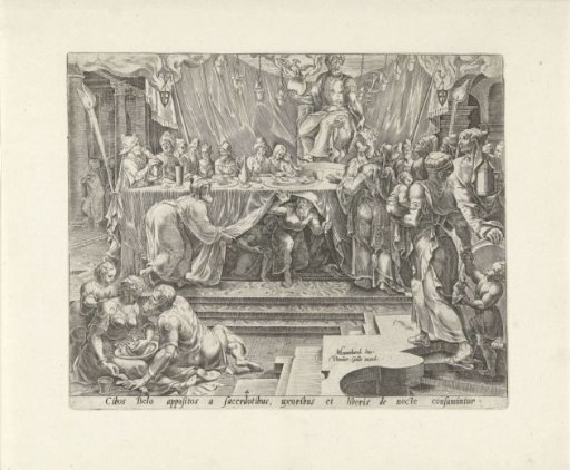 The priests eat the food for Bel at night with their families