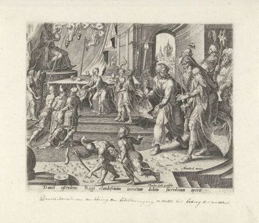 King Cyrus and Daniel discover footprints in the ash