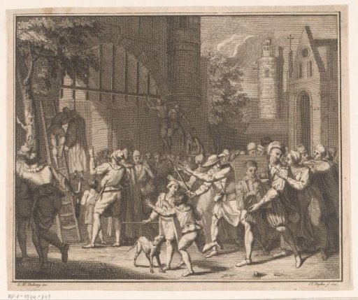 Condemned to death are hanged at the city gate