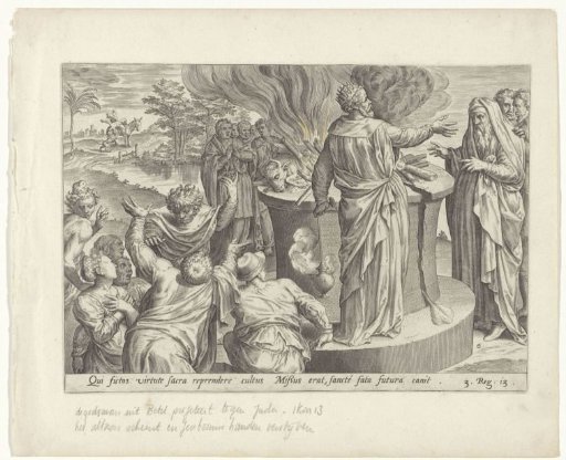 King Jeroboam and the man of God before the altar