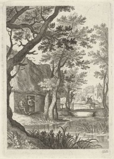 Landscape with Farmhouse and Ditch with Little Bridge