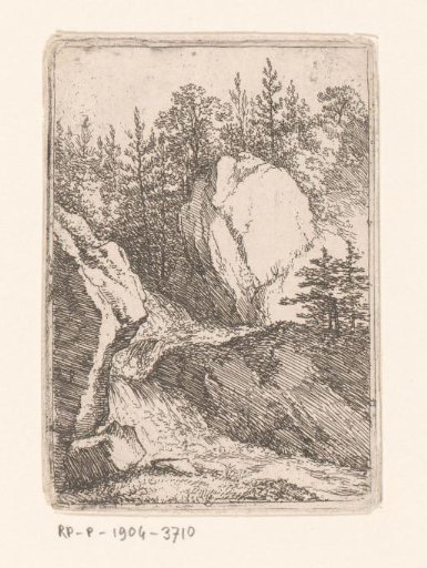Landscape with a stream between rocks