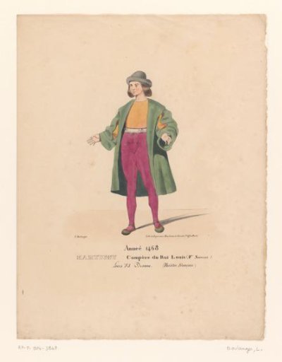 Costume of Martigny, assistant of Louis XI of France, from the drama Louis XI à Péronne
