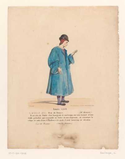 Costume of Louis XI of France from the drama Louis XI à Péronne