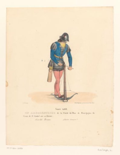 Costume of a crossbowman of the Duke of Burgundy from the drama Louis XI à Péronne