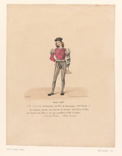 Costume of a Page of the Duke of Burgundy from the Drama Louis XI à Péronne