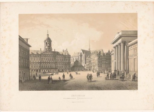 View of the Palace on the Dam and the New Church in Amsterdam