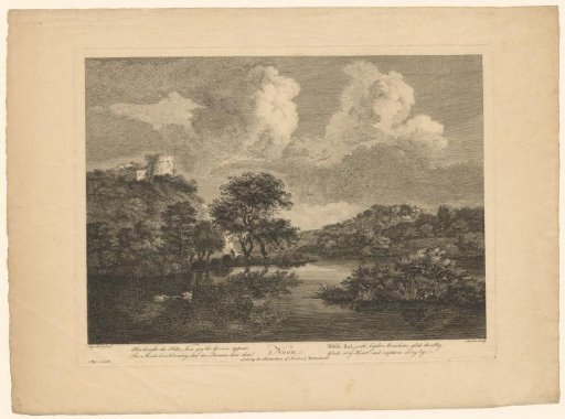 Lake in a Landscape with a Ruin, in the Afternoon
