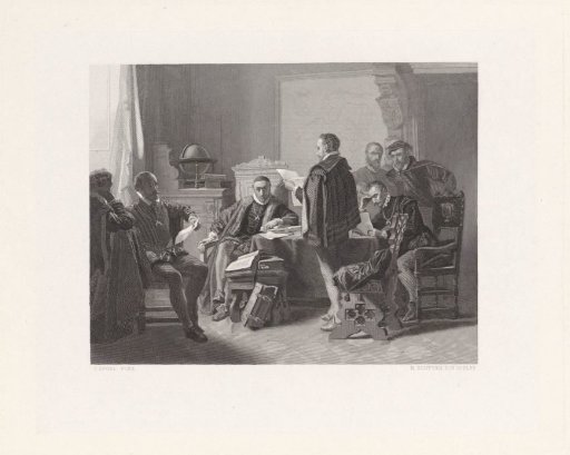Philips van Marnix, Lord of Sint-Aldegonde, reads his Wilhelmus song to William I (Prince of Orange)