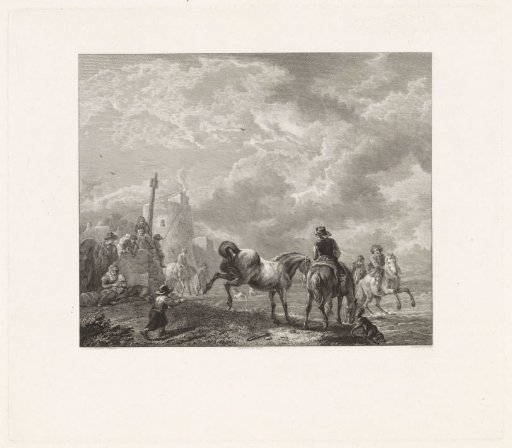 Horse race at a boundary stone