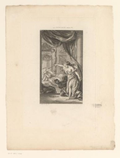Scene from a poem with a couple in a bedroom