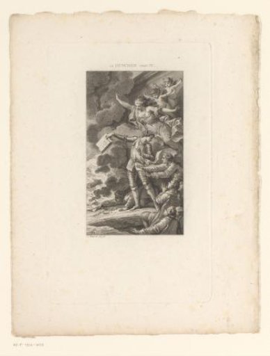 Scene from a poem with a man wanting to throw a book into the fire