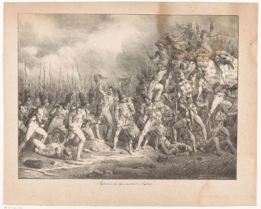 Line infantry soldiers in the attack