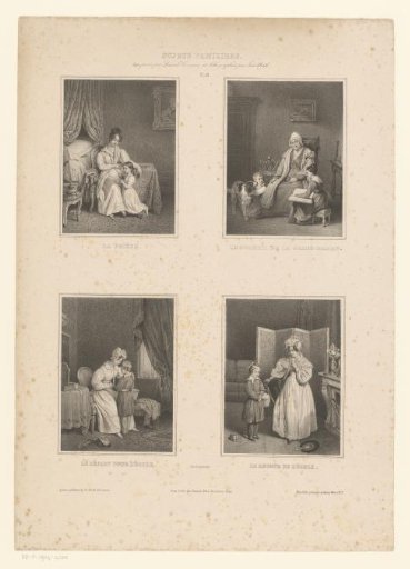 Four images of daily life at home
