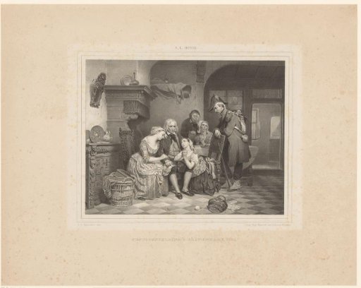 Interior with a Mourning Family
