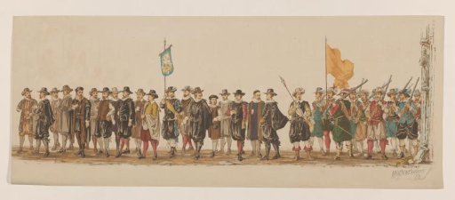 Seventh and eighth group in the Delft procession of 1862