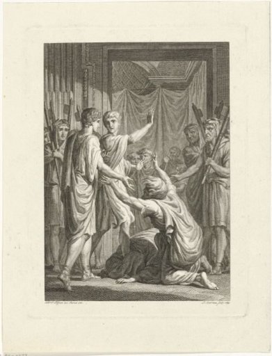 Two Germans kneeling before Germanicus