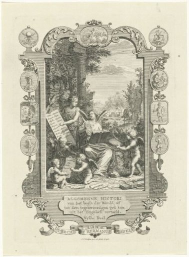 Cartouche with an allegory on the history of the Greeks
