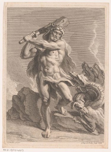 Hercules slays the dragon Ladon