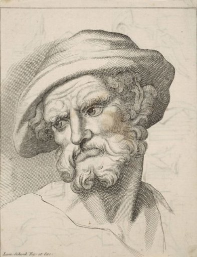 Study of the head of an old man