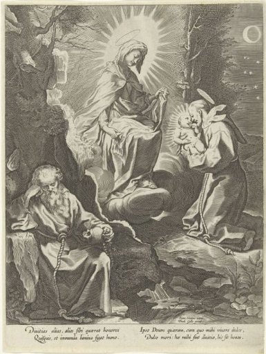 Saint Francis of Assisi having a vision of Mary and the Child