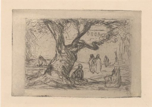 Figures under a tree