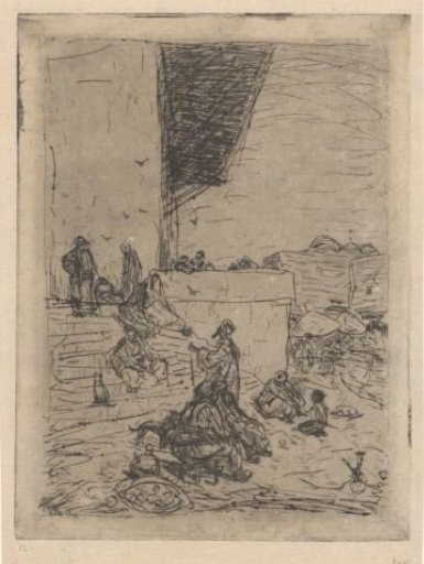 Market in front of a mosque