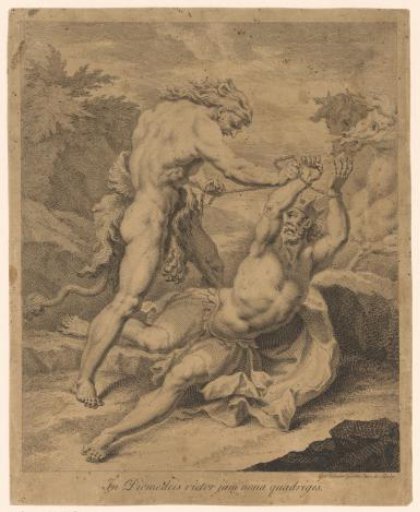 Hercules binding the hands of Diomedes