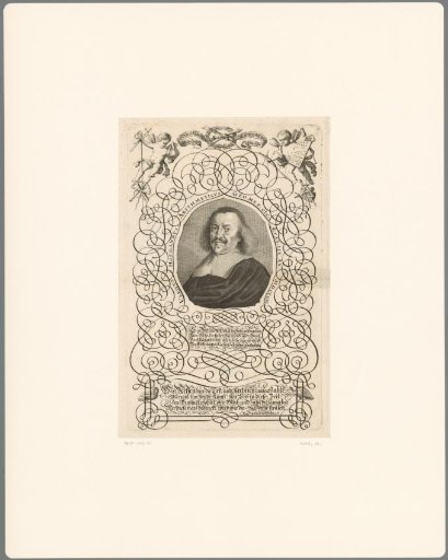 Portrait of Ulrich Hofmann with calligraphy