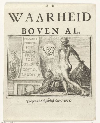 Title page for the pamphlet: Truth Above All, 1702
